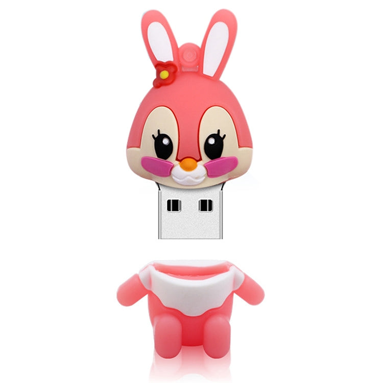 Cartoon Bunny Style Silicone USB 2.0 Flash disk, Special for All Kinds of Festival Day Gifts,Pink (16GB) - USB Flash Drives by buy2fix | Online Shopping UK | buy2fix