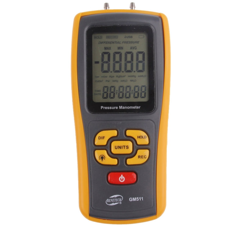 BENETECH GM511 LCD Display Pressure Manometer(Yellow) - Other Tester Tool by BENETECH | Online Shopping UK | buy2fix