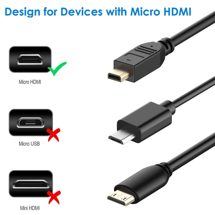 30cm Micro HDMI (Type-D) Male to Micro HDMI (Type-D) Female Adapter Cable - Cable by buy2fix | Online Shopping UK | buy2fix