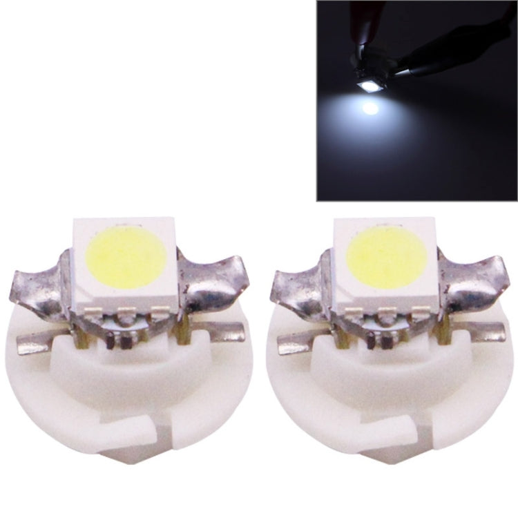 2 PCS B8.4 White Light 0.2W 12LM 1 LED SMD 5050 LED Instrument Light Bulb Dashboard Light for Vehicles, DC 12V(White) - Instrument Lights by buy2fix | Online Shopping UK | buy2fix