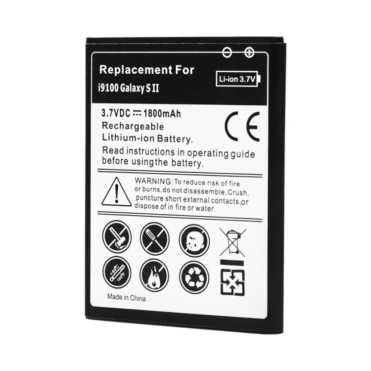 For Galaxy S2 / i9100 1800mAh Rechargeable Li-ion Battery - For Samsung by buy2fix | Online Shopping UK | buy2fix