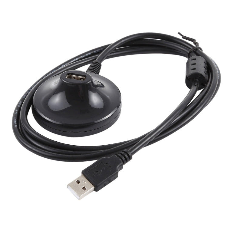 USB 2.0 AM to AF Extension Cable with Base, Length: 1.5m(Black) - USB Cable by buy2fix | Online Shopping UK | buy2fix