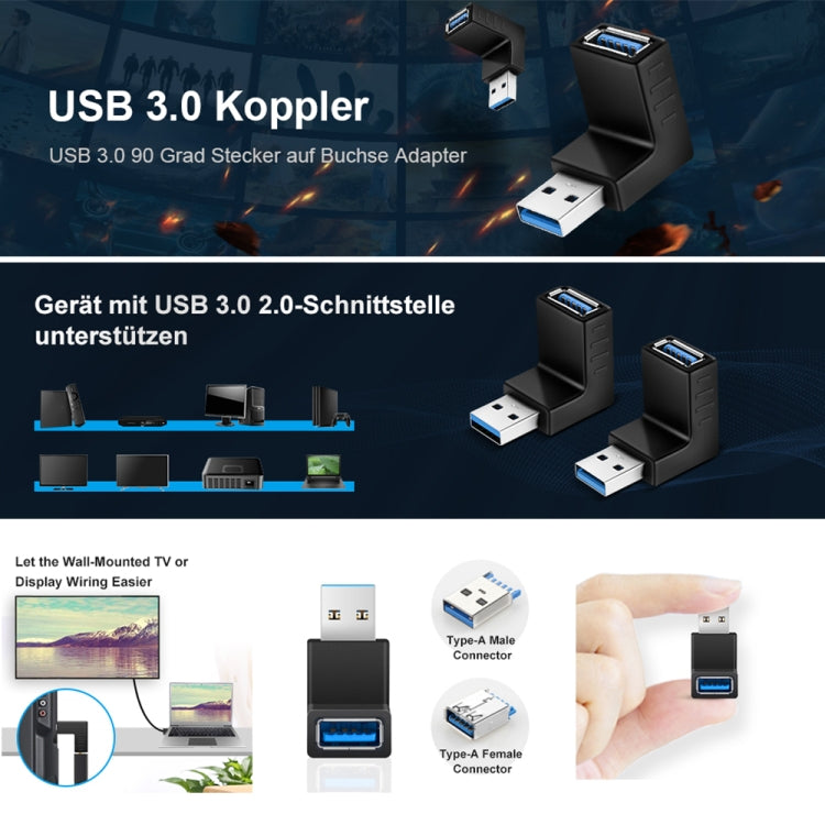 USB 3.0 AM to USB 3.0 AF Adapter(Black) - USB 3.0 by buy2fix | Online Shopping UK | buy2fix