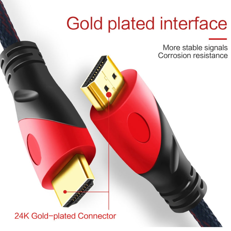 10m HDMI 1.4 Version 1080P Nylon Woven Line Red Black Head HDMI Male to HDMI Male Audio Video Connector Adapter Cable - Cable by buy2fix | Online Shopping UK | buy2fix