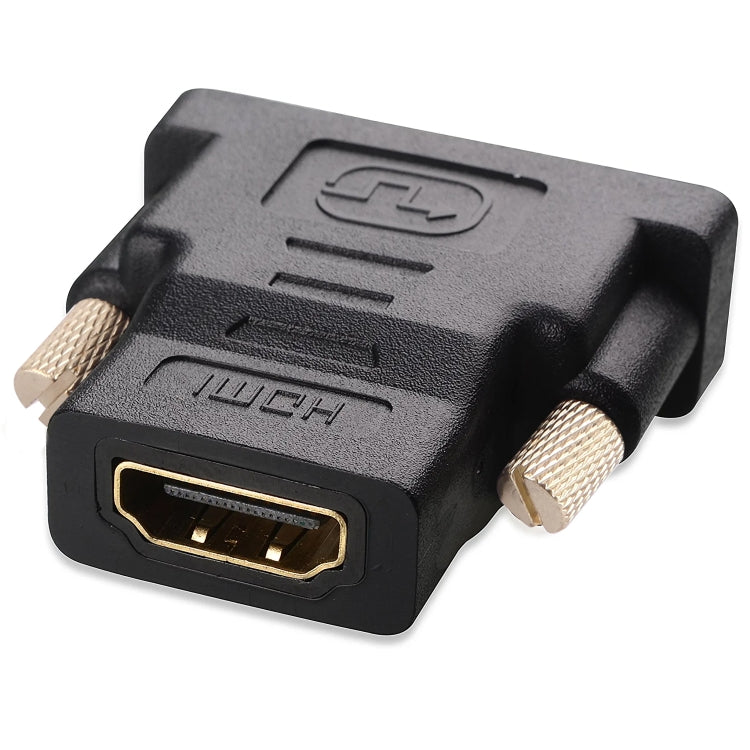 HDMI 19Pin Female to DVI 24+1 Pin Male adapter (Gold Plated)(Black) - Adapter by buy2fix | Online Shopping UK | buy2fix