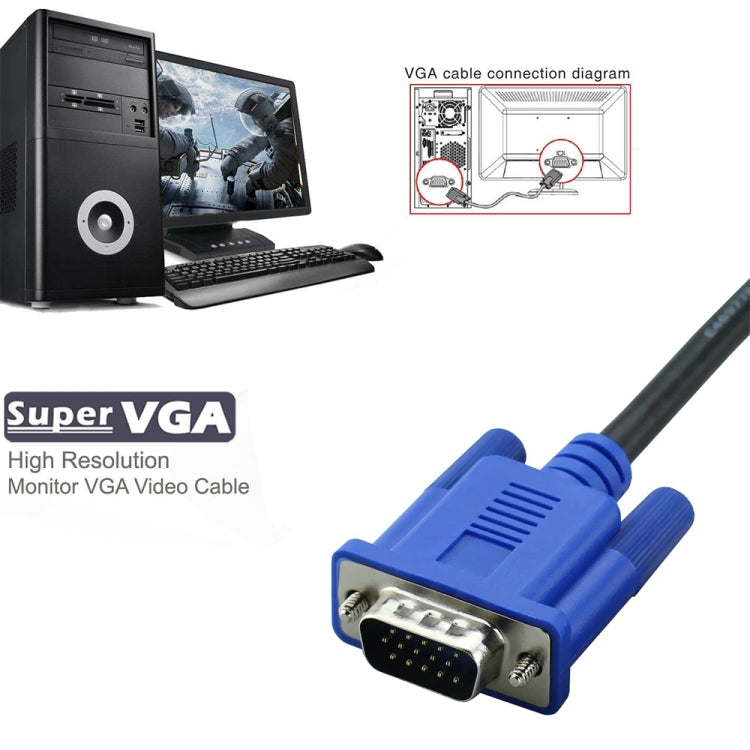 3m High Quality VGA 15Pin Male to VGA 15Pin Male Cable for LCD Monitor / Projector - Cable by buy2fix | Online Shopping UK | buy2fix