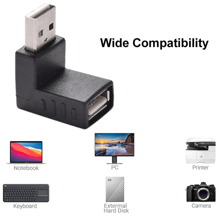 USB 2.0 AM to AF Adapter with 90 Degree Angle(Black) - Computer & Networking by buy2fix | Online Shopping UK | buy2fix