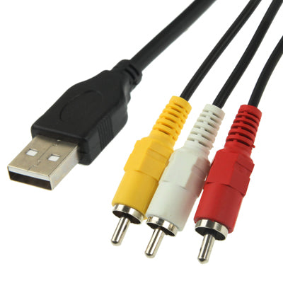 USB to 3 x RCA Male Cable, Length: 1.5m - Computer & Networking by buy2fix | Online Shopping UK | buy2fix