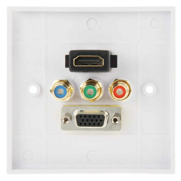 HDMI Female Plug + 3 RCA Female Plugs + VGA Female Plug Wall Plate Panel - Consumer Electronics by buy2fix | Online Shopping UK | buy2fix