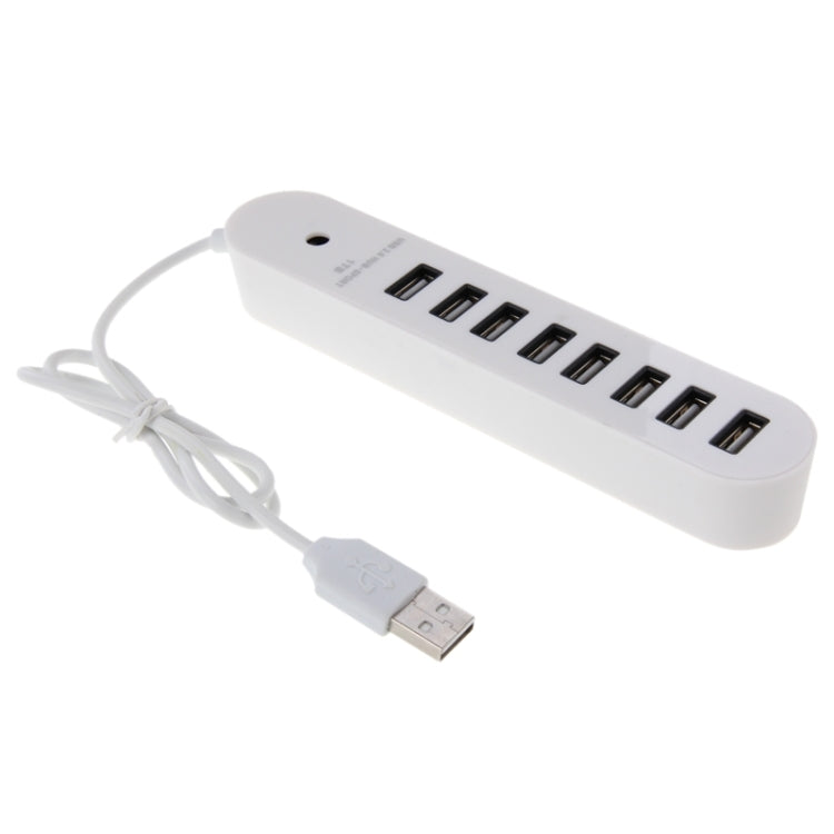 8 Ports USB 2.0 Portable Oval Hub, Length: 50cm(White) - USB 2.0 HUB by buy2fix | Online Shopping UK | buy2fix