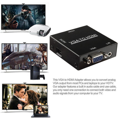 HD 1080P HDMI Mini VGA to HDMI Scaler Box Audio Video Digital Converter Adapter for PC / HDTV - Converter by buy2fix | Online Shopping UK | buy2fix