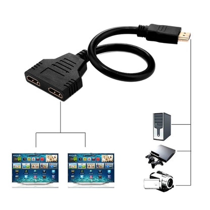 30cm 1080P HDMI Port Male to 2 Female 1 in 2 out Splitter Cable Adapter Converter -  by buy2fix | Online Shopping UK | buy2fix