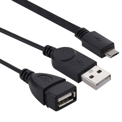 Micro USB to USB 2.0 Male & USB 2.0 Female Host OTG Converter Adapter Cable, Length: About 30cm(Black) - USB Cable by buy2fix | Online Shopping UK | buy2fix