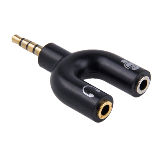 3.5mm Stereo Male to 3.5mm Headphone & Mic Female Splitter Adapter(Black) - Computer & Networking by buy2fix | Online Shopping UK | buy2fix