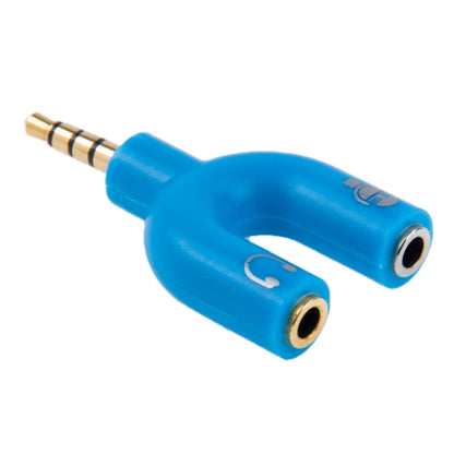 3.5mm Stereo Male to 3.5mm Headphone & Mic Female Splitter Adapter(Blue) - Splitter Adapter by buy2fix | Online Shopping UK | buy2fix