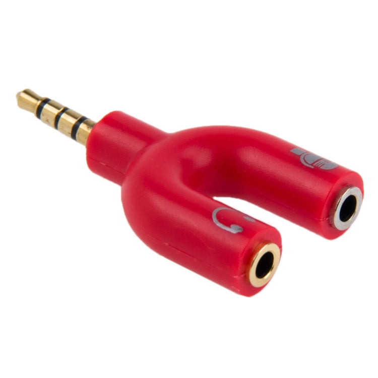 3.5mm Stereo Male to 3.5mm Headphone & Mic Female Splitter Adapter(Red) -  by buy2fix | Online Shopping UK | buy2fix