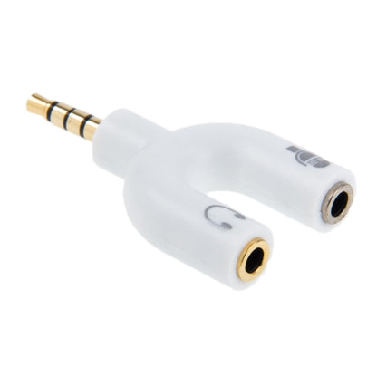 3.5mm Stereo Male to 3.5mm Headphone & Mic Female Splitter Adapter(White) -  by buy2fix | Online Shopping UK | buy2fix