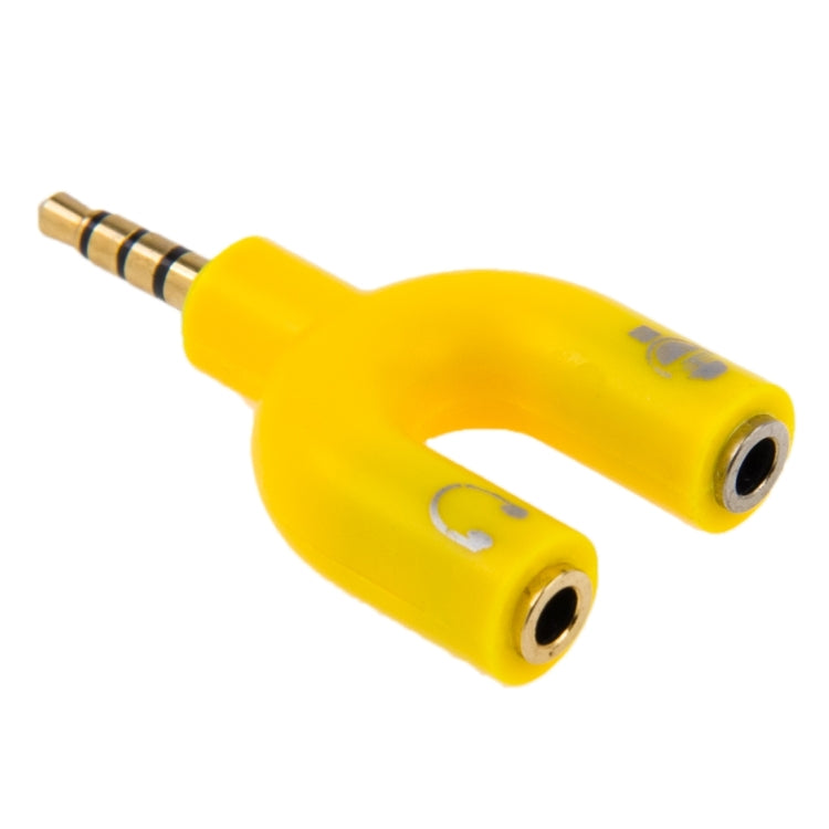 3.5mm Stereo Male to 3.5mm Headphone & Mic Female Splitter Adapter(Yellow) - Splitter Adapter by buy2fix | Online Shopping UK | buy2fix