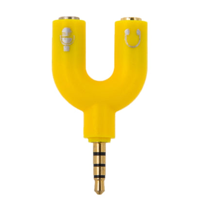 3.5mm Stereo Male to 3.5mm Headphone & Mic Female Splitter Adapter(Yellow) - Splitter Adapter by buy2fix | Online Shopping UK | buy2fix