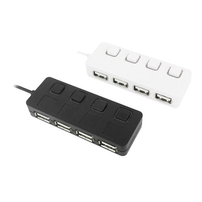 4 Ports USB 2.0 HUB with 4 Switch(White) - Computer & Networking by buy2fix | Online Shopping UK | buy2fix