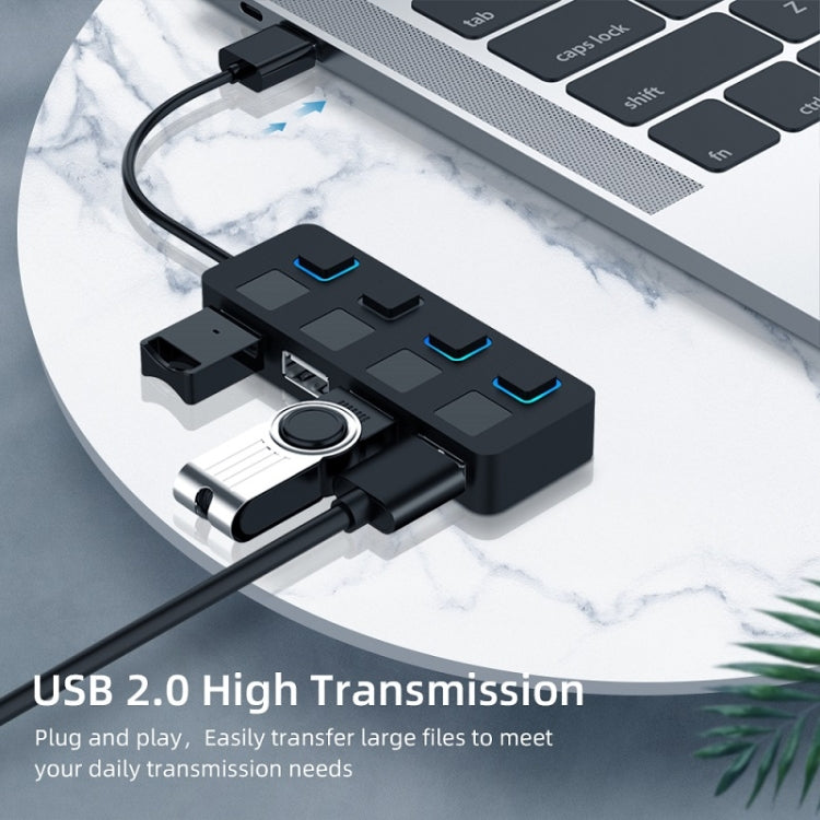 4 Ports USB 2.0 HUB with 4 Switch(White) - Computer & Networking by buy2fix | Online Shopping UK | buy2fix