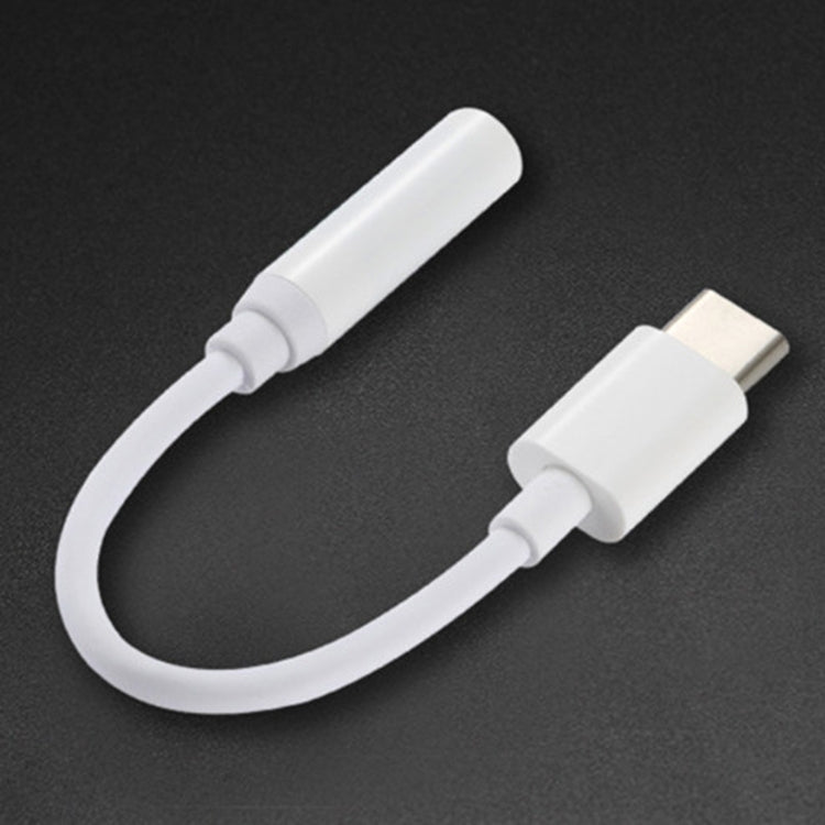12.5cm USB-C / Type-C Male to 3.5mm Audio Female Adapter Converter(White) - Type-C Adapter by buy2fix | Online Shopping UK | buy2fix