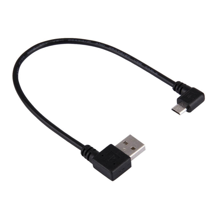 20cm USB 2.0 Male Angle Left to Left Turn Micro USB Male Angle Data Charging Cable - Micro USB Cable by buy2fix | Online Shopping UK | buy2fix