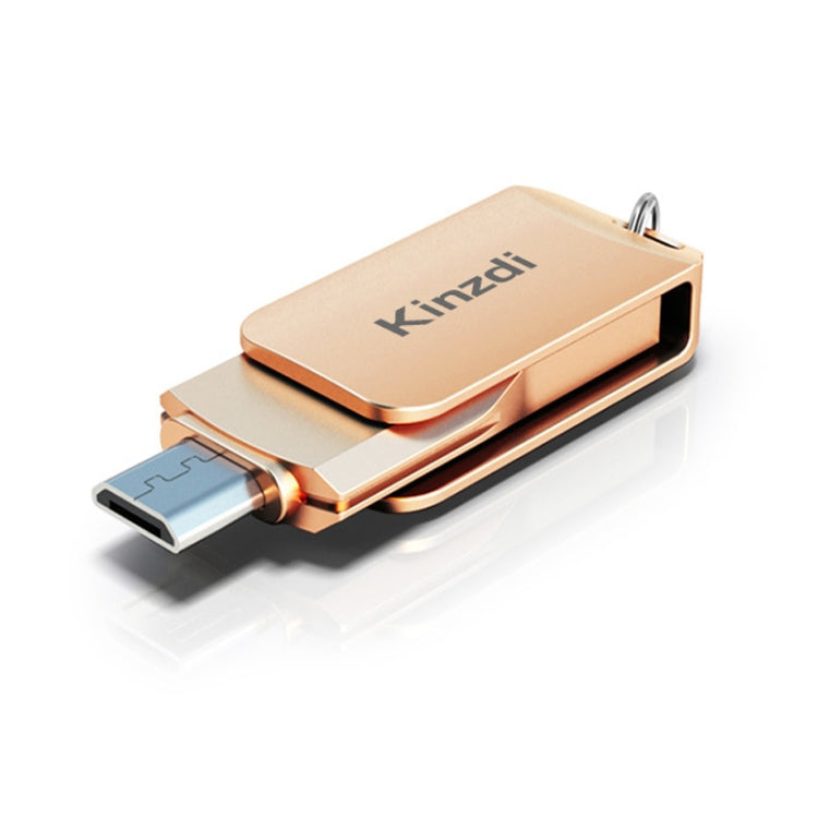 Kinzdi 128GB USB + Type-C Interface Metal Twister Flash Disk V8 (Rose Gold) - USB Flash Drives by Kinzdi | Online Shopping UK | buy2fix
