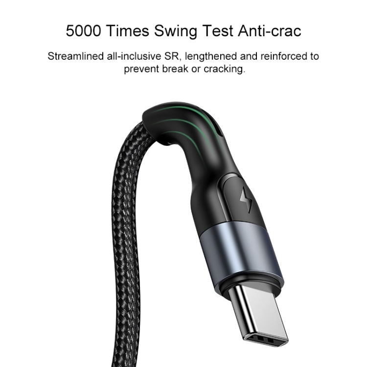 USAMS US-SJ449 U55 2A Type-C / USB-C Aluminum Alloy Weave Charging Cable, Length:1m (Green) - USB-C & Type-C Cable by USAMS | Online Shopping UK | buy2fix
