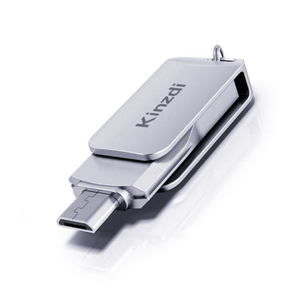 Kinzdi 64GB USB + Type-C Interface Metal Twister Flash Disk V8 (Silver) - USB Flash Drives by Kinzdi | Online Shopping UK | buy2fix