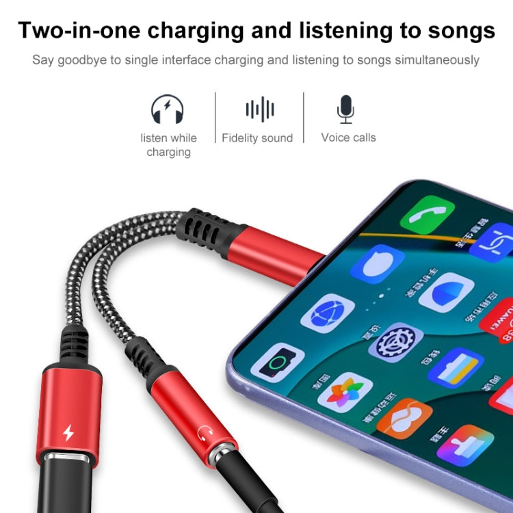 2 in 1 USB-C / Type-C Male to PD 60W USB-C / Type-C Charging + 3.5mm Audio Female Earphone Adapter (Silver) - Type-C Adapter by buy2fix | Online Shopping UK | buy2fix