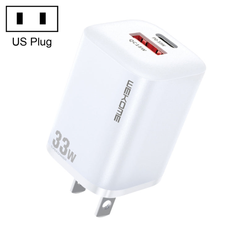 WK WP-U140 33W Power Series USB+USB-C/Type-C Fast Charger, Specifications: US Plug(White) - Apple Accessories by WK | Online Shopping UK | buy2fix