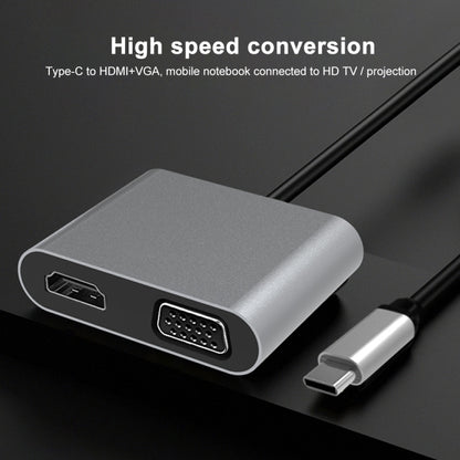 2 in 1 Multifunctional USB-C / Type-C to HDMI+VGA HUB Docking Station - Computer & Networking by buy2fix | Online Shopping UK | buy2fix