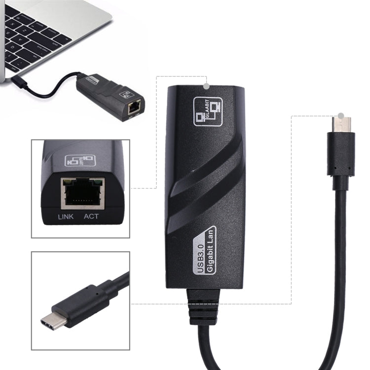 15cm USB-C / Type-C to RJ45 Gigabit Ethernet Network Adapter - Lan Cable and Tools by buy2fix | Online Shopping UK | buy2fix