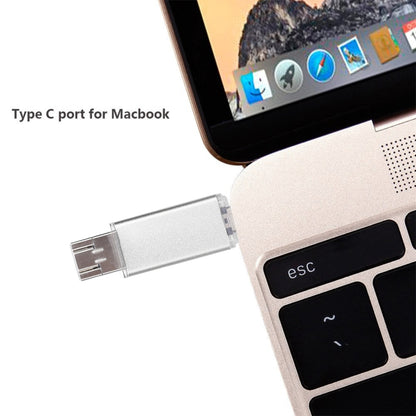 16GB 3 in 1 USB-C / Type-C + USB 2.0 + OTG Flash Disk, For Type-C Smartphones & PC Computer(Silver) - U Disk & Card Reader by buy2fix | Online Shopping UK | buy2fix