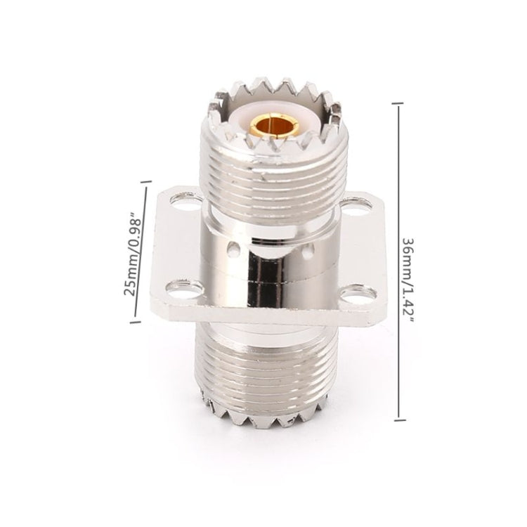 UHF SO239 Female To Female with Panel Mount RF Connector Adapter - Security by buy2fix | Online Shopping UK | buy2fix