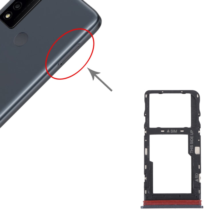 For TCL 30 V 5G Original SIM Card Tray + Micro SD Card Tray(Black) - Repair & Spare Parts by buy2fix | Online Shopping UK | buy2fix