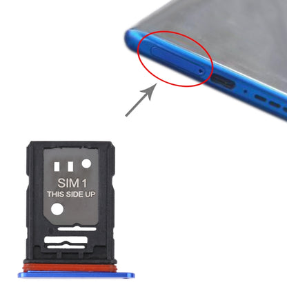 For TCL 10 Plus Original SIM Card Tray + SIM / Micro SD Card Tray (Blue) - Repair & Spare Parts by buy2fix | Online Shopping UK | buy2fix