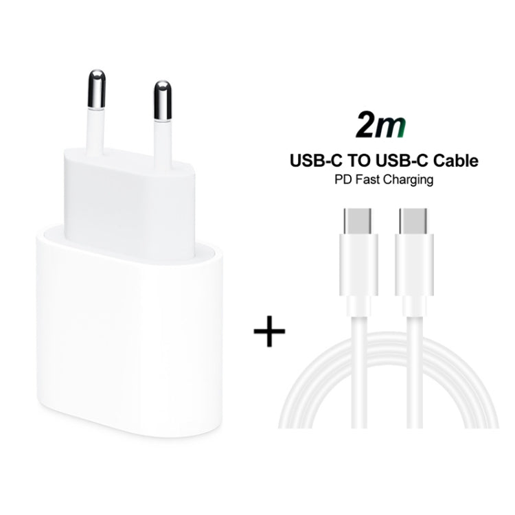 2 in 1 Single USB-C / Type-C Port Travel Charger + 3A PD 3.0 USB-C / Type-C to USB-C / Type-C Fast Charge Data Cable Set, Cable Length: 2m(EU Plug) - Mobile Accessories by buy2fix | Online Shopping UK | buy2fix