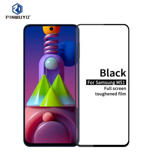 For Samsung Galaxy M51 PINWUYO 9H 2.5D Full Screen Tempered Glass Film(Black) - Galaxy Tempered Glass by PINWUYO | Online Shopping UK | buy2fix