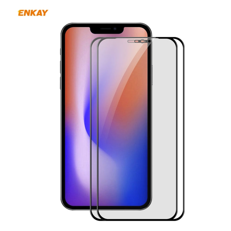 For iPhone 12 / 12 Pro 2pcs ENKAY Hat-Prince 0.26mm 9H 6D Privacy Anti-spy Full Screen Tempered Glass Film - iPhone 12 / 12 Pro Tempered Glass by ENKAY | Online Shopping UK | buy2fix