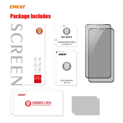 For iPhone 12 / 12 Pro 2pcs ENKAY Hat-Prince 0.26mm 9H 6D Privacy Anti-spy Full Screen Tempered Glass Film - iPhone 12 / 12 Pro Tempered Glass by ENKAY | Online Shopping UK | buy2fix