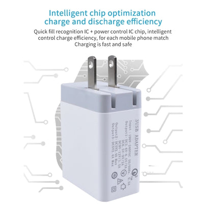 SDC-30W 2 in 1 USB to USB-C / Type-C Data Cable + 30W QC 3.0 USB + 2.4A Dual USB 2.0 Ports Mobile Phone Tablet PC Universal Quick Charger Travel Charger Set, US Plug - Mobile Accessories by buy2fix | Online Shopping UK | buy2fix