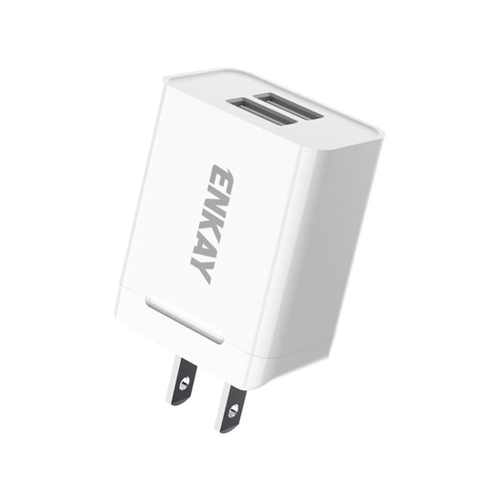 ENKAY Hat-Prince U008-1 10.5W 2.1A Dual USB Fast Charging Travel Charger Power Adapter, US Plug - Mobile Accessories by ENKAY | Online Shopping UK | buy2fix