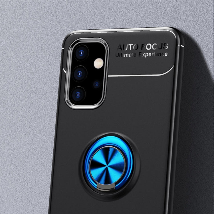 For Samsung Galaxy A32 5G Metal Ring Holder 360 Degree Rotating TPU Case(Black+Blue) - Samsung Accessories by buy2fix | Online Shopping UK | buy2fix