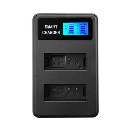 For Canon LP-E12 Smart LCD Display USB Dual-Channel Charger - Camera Accessories by buy2fix | Online Shopping UK | buy2fix