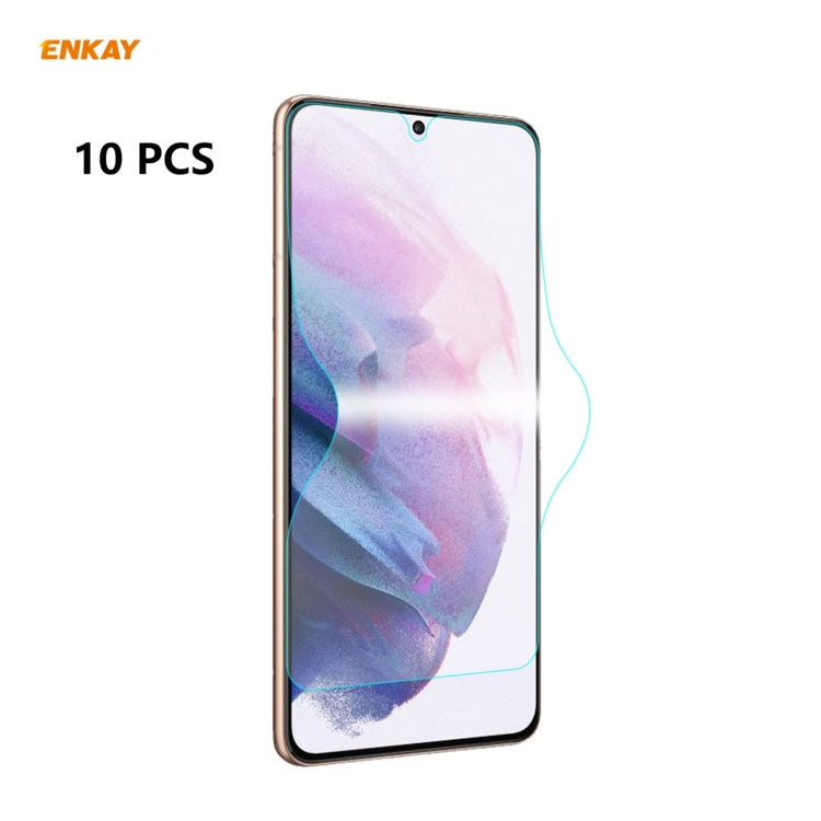 For Samsung Galaxy S21 5G 10 PCS ENKAY Hat-Prince 0.1mm 3D Full Screen Protector Explosion-proof Hydrogel Film - For Samsung by ENKAY | Online Shopping UK | buy2fix