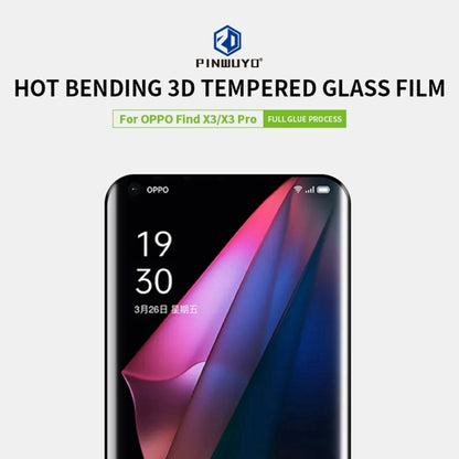 For OPPO Find X3 / 3X Pro PINWUYO 9H 3D Hot Bending Tempered Glass Film(Black) -  by PINWUYO | Online Shopping UK | buy2fix