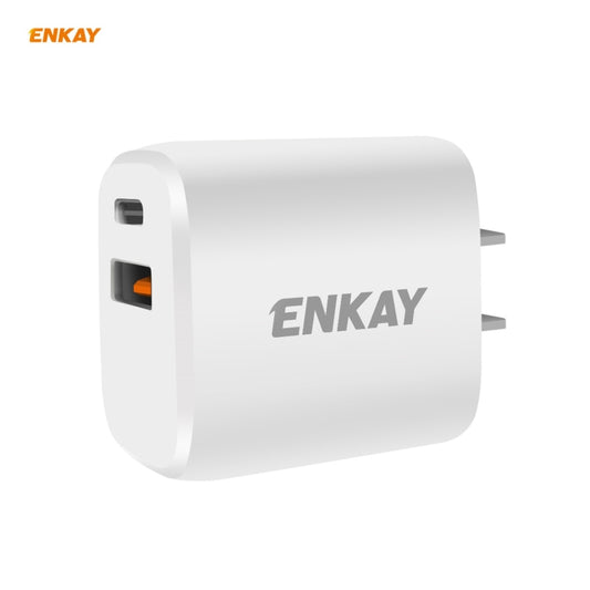 ENKAY Hat-Prince U090 20W PD + QC 3.0 Portable Dual Ports Fast Charging Travel Charger Power Adapter, US Plug - USB Charger by ENKAY | Online Shopping UK | buy2fix