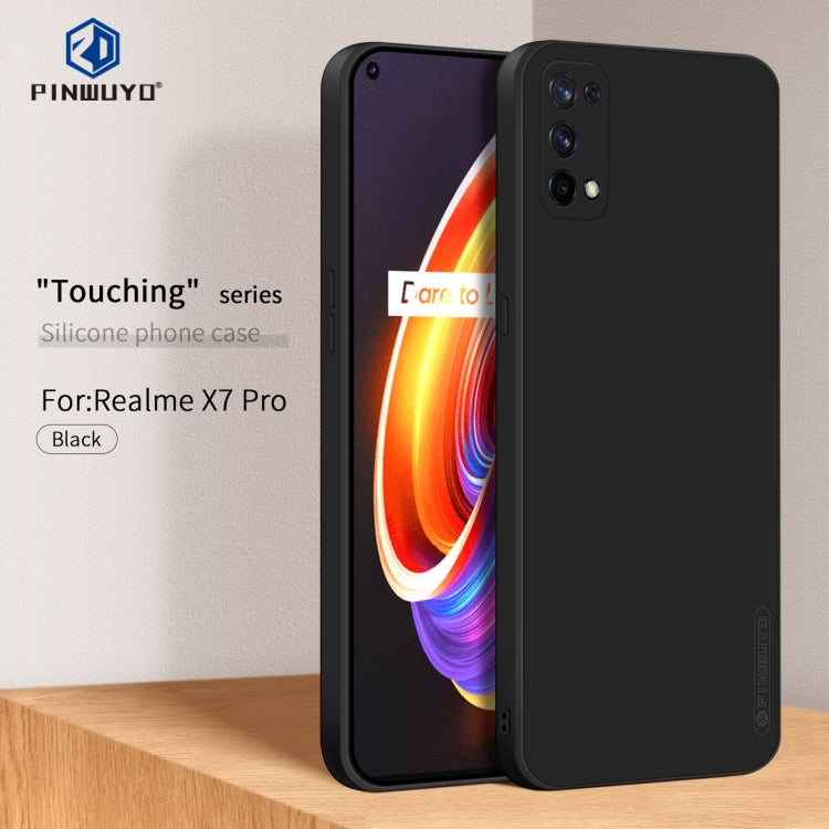 For OPPO Realme X7 Pro PINWUYO Touching Series Liquid Silicone TPU Shockproof Case(Black) - Realme Cases by PINWUYO | Online Shopping UK | buy2fix